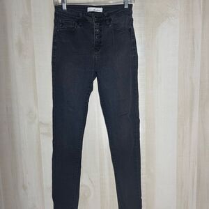 KanCan Estilo black‎ faded button fly jeans, size 5, 26